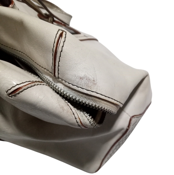 Olivia Harris Zip Closure Gun Metal Detail Satchel Handbag - Picture 10 of 12